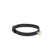 Liebe Seele Demon's Kiss Collar – Luxury Leather Collar with Gold O-ring - Erotiekvoordeel.nl