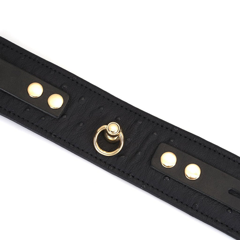 Liebe Seele - Demon's Kiss - Enkelboeien Met Gouden Hartvormige Slotjes - Luxe En exclusief ontwerp - Zwart/Goud-Erotiekvoordeel.nl