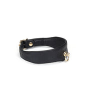 Liebe Seele - Demon's Kiss - Schmales, gebogenes Halsband mit Leine - Luxuriöses und exklusives Design - Schwarz/Gold - Erotiekvoordeel.nl
