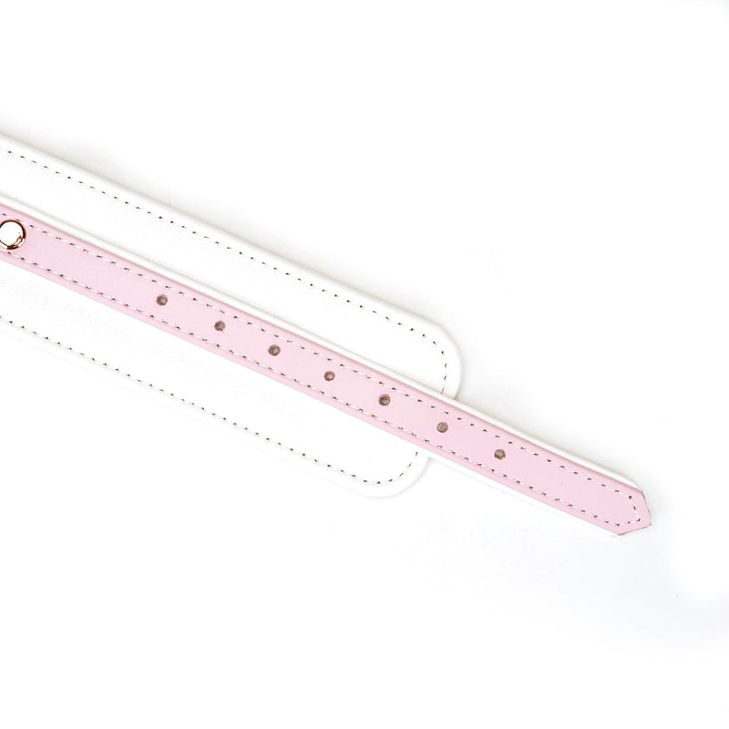 Liebe Seele - Fairy - Leather Ankle Cuffs - Rose Gold Hardware - Pink/White - Erotiekvoordeel.nl