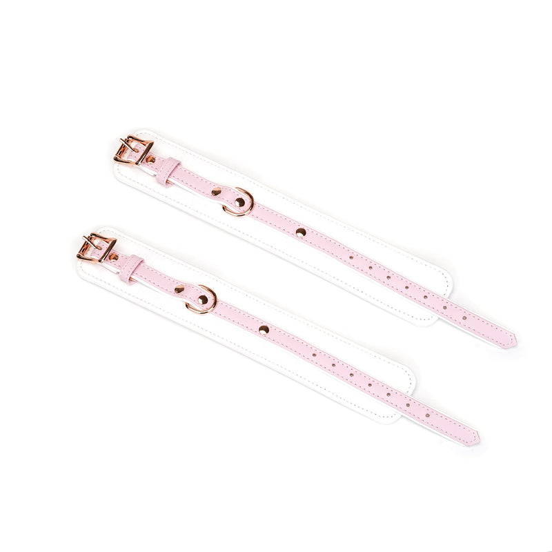 Liebe Seele - Fairy - Leather Ankle Cuffs - Rose Gold Hardware - Pink/White - Erotiekvoordeel.nl