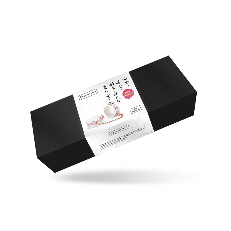 Liebe Seele - Fairy - Leather Ankle Cuffs - Rose Gold Hardware - Pink/White-Erotiekvoordeel.nl