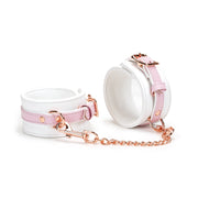 Liebe Seele - Fairy - Leather Ankle Cuffs - Rose Gold Hardware - Pink/White - Erotiekvoordeel.nl