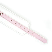 Liebe Seele - Fairy - Leather Wrist Cuffs - Rose Gold Buckles - Pink/White - Erotiekvoordeel.nl