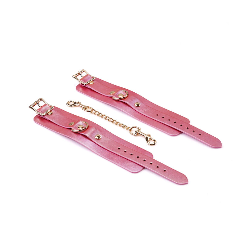 Liebe Seele - Lustre Rosa - Menottes en cuir - Rose nacré - Erotiekvoordeel.nl