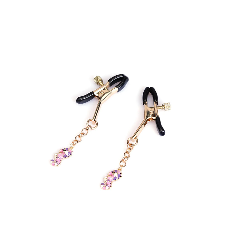 Liebe Seele - Luxe Tepelklemmen met Zeepaard Hangertjes - Roze/Goud-Erotiekvoordeel.nl