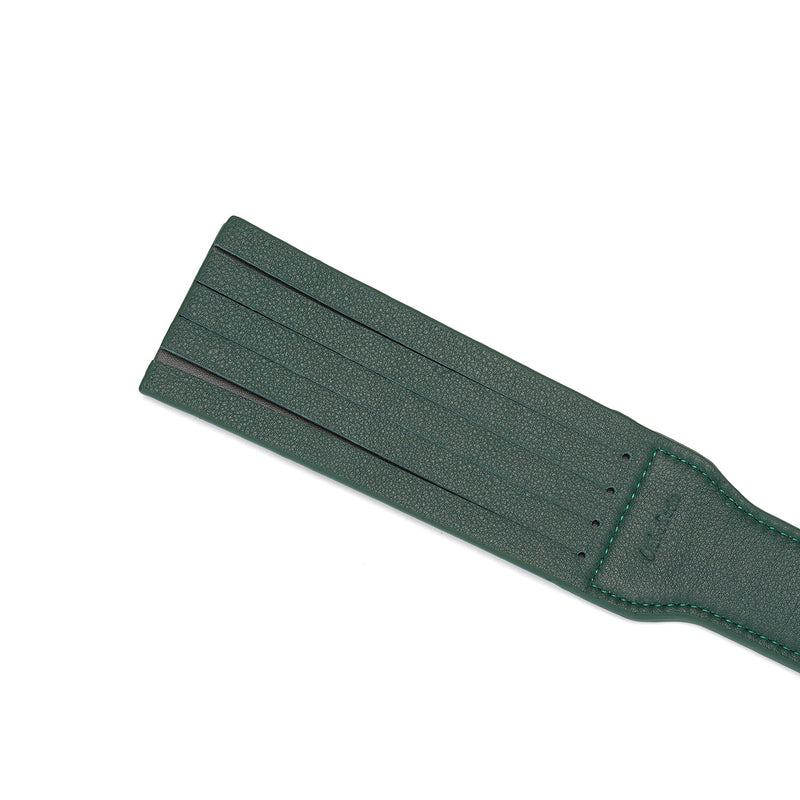 Liebe Seele - Mossy Chic Leather Spanking Paddle – Green & Gold-Erotiekvoordeel.nl