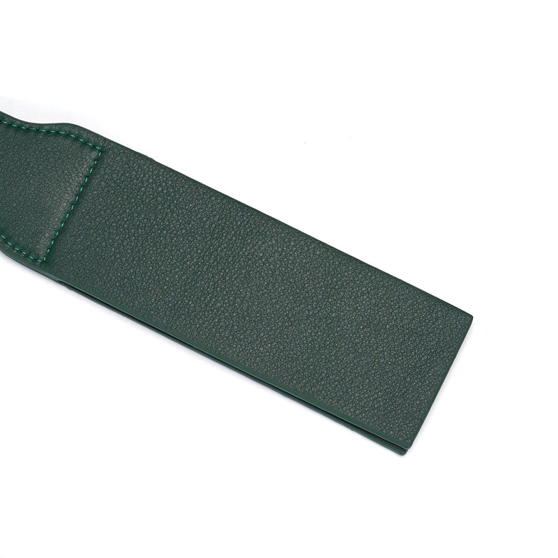 Liebe Seele - Mossy Chic Leather Spanking Paddle – Green & Gold-Erotiekvoordeel.nl