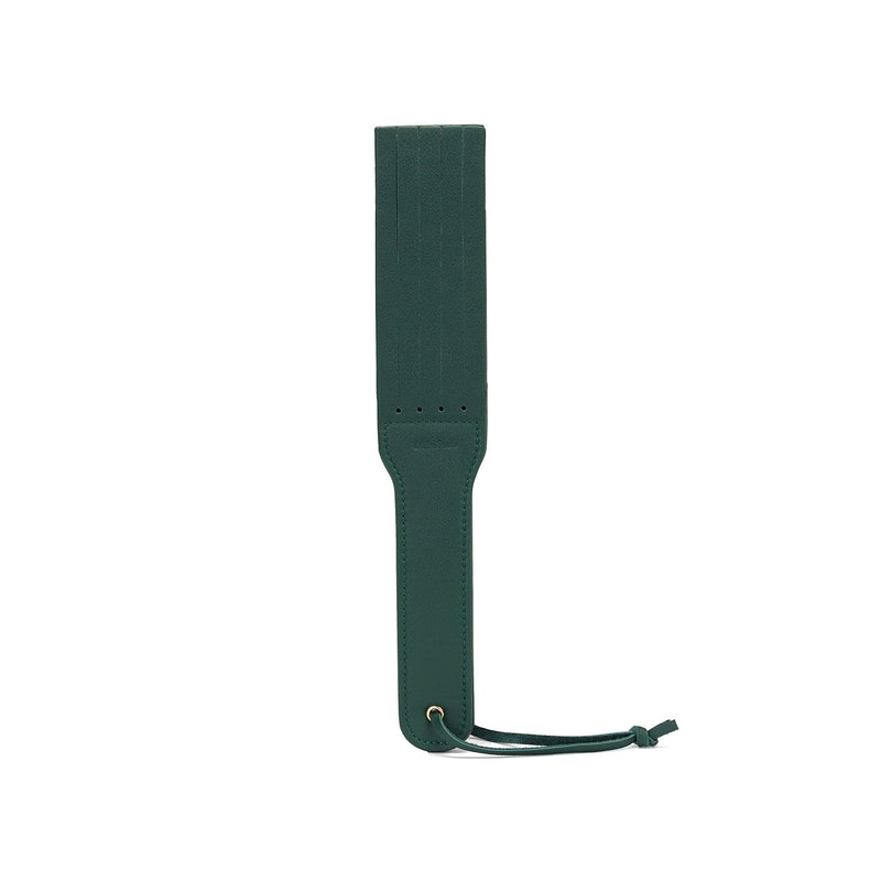 Liebe Seele - Mossy Chic Leather Spanking Paddle – Green & Gold-Erotiekvoordeel.nl