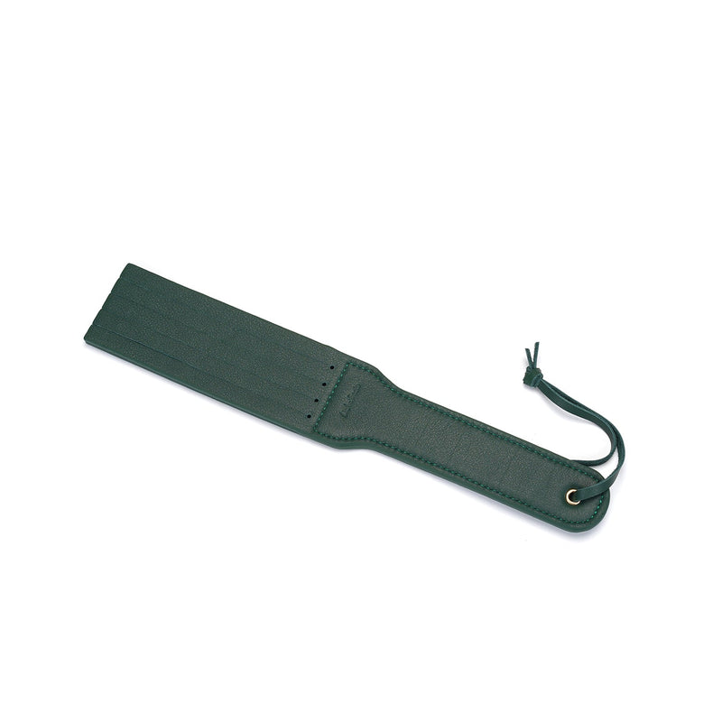 Liebe Seele - Mossy Chic Leather Spanking Paddle – Green & Gold-Erotiekvoordeel.nl