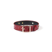 Liebe Seele - Premium-Leder-Choker mit Strasssteinen - Weinrot - Erotiekvoordeel.nl