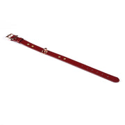 Liebe Seele - Premium-Leder-Choker mit Strasssteinen - Weinrot - Erotiekvoordeel.nl
