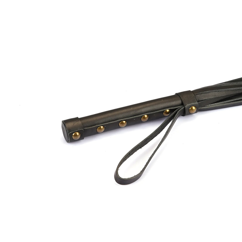 Liebe Seele - Samurai - Rugged Leather Flogger - Black-Erotiekvoordeel.nl