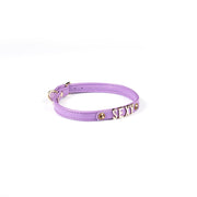 Liebe Seele - Smalle Collar Met Gouden Letters - Sexy - Italiaans Kwaliteitsleder - Lila-Erotiekvoordeel.nl