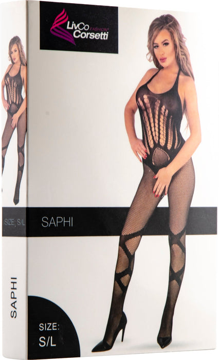 LivCo - Saphi - Catsuit - One Size - Zwart-Erotiekvoordeel.nl