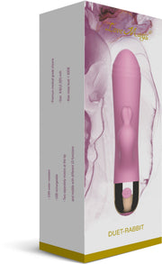 Love Magic - Duet - Vibromasseur Rabbit - Double moteur - Rechargeable - Rose-Erotiekvoordeel.nl