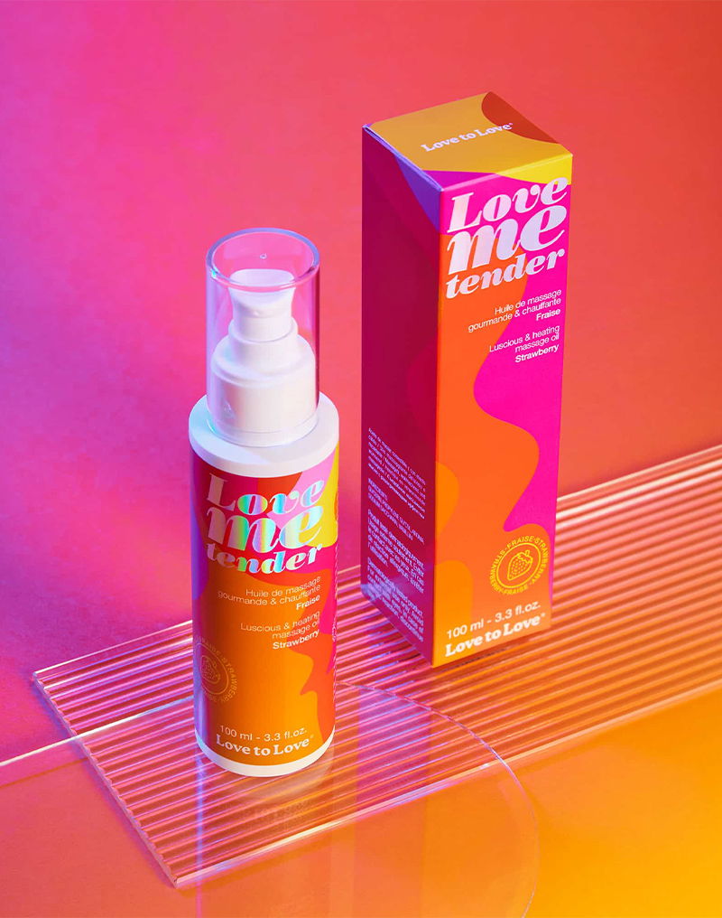 Love to Love - Love me Tender - Warming Massage Oil - Strawberry - 100 ml-Erotiekvoordeel.nl