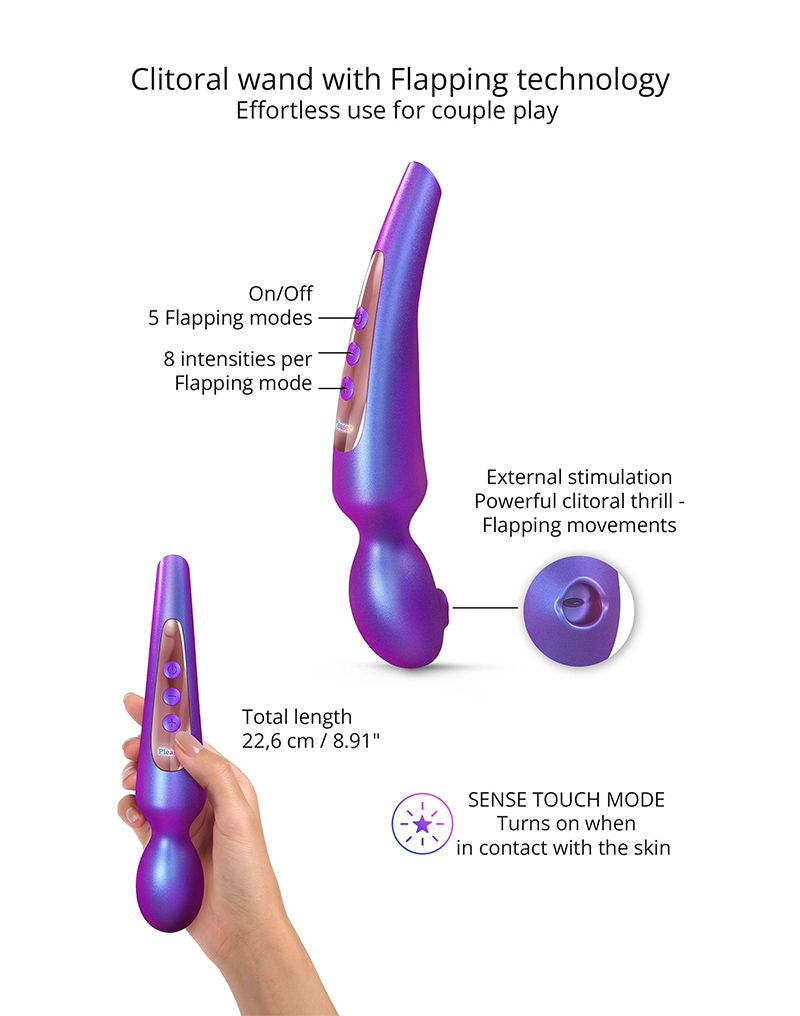 Love to Love - Pleaser - Vibrador de varita con función Flapper - Iridescent Night-Erotiekvoordeel.nl