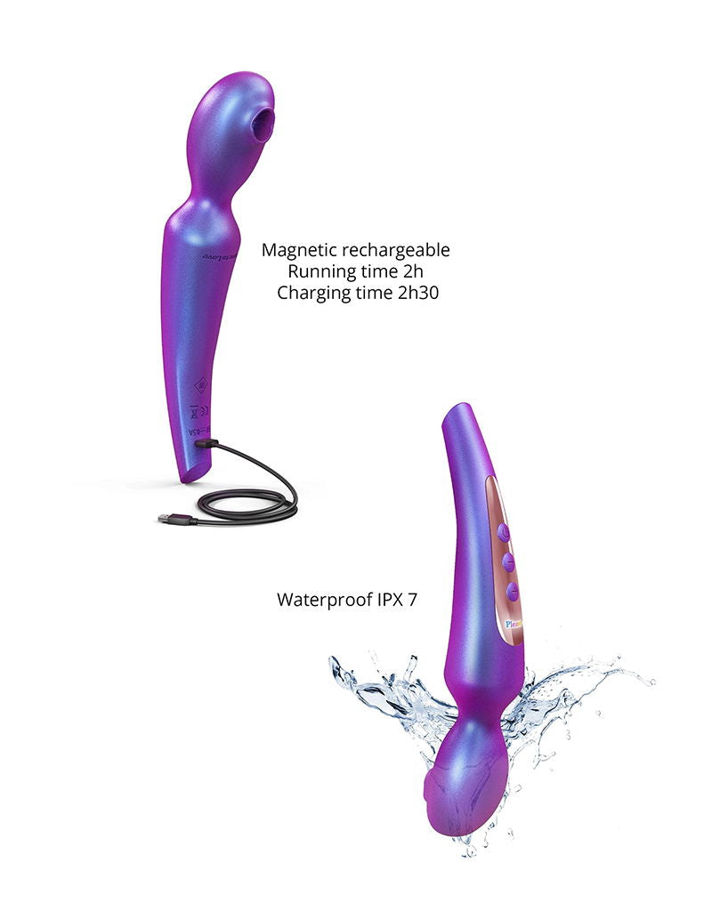 Love to Love - Pleaser - Vibrador de varita con función Flapper - Iridescent Night - Erotiekvoordeel.nl