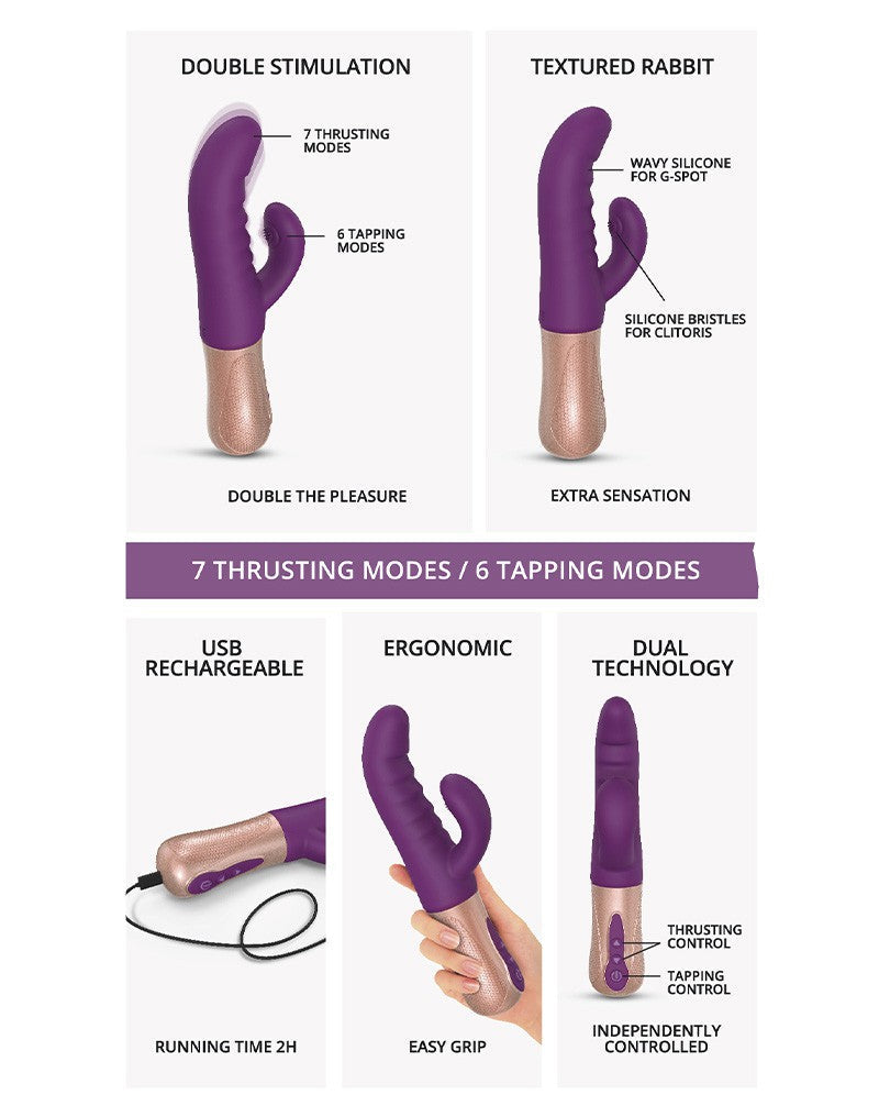 Love to Love - Sassy Bunny - Rabbit Vibrator met Tapping Functie - Paars-Erotiekvoordeel.nl