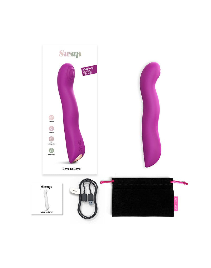 Love to Love - Swap - P-spot & G-spot Vibrator - Met Tapping Functie - Dieproze-Erotiekvoordeel.nl