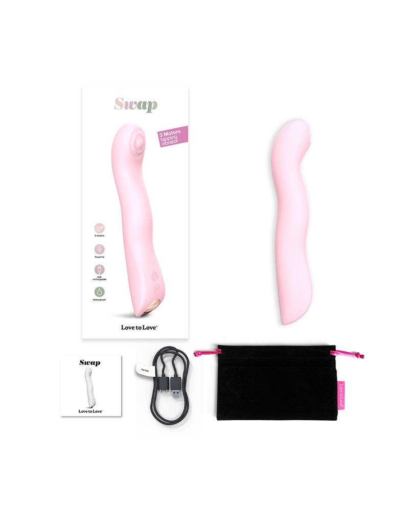 Love to Love - Swap - P-spot & G-spot Vibrator - Met Tapping Functie - Lichtroze-Erotiekvoordeel.nl