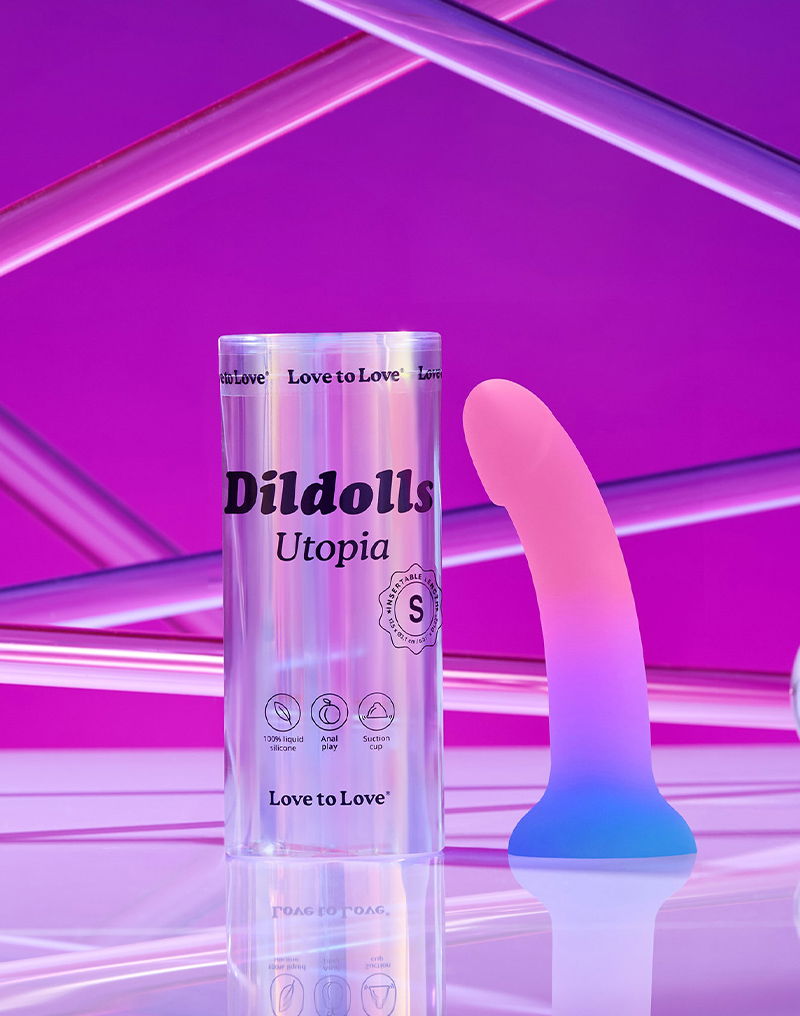 Love to Love - Utopia - Dildolls - Smooth Dildo - Pink/Violet/Blue-Erotiekvoordeel.nl