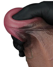 LoveToy - Dubbellaagse Siliconen Dildo XXL - Lengte 24.6 cm - Diameter 7 cm - Bruin-Erotiekvoordeel.nl