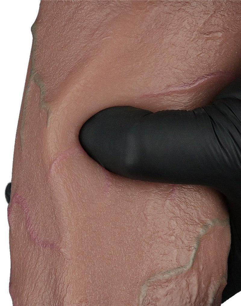 LoveToy - Dubbellaagse Siliconen Dildo XXL - Lengte 24.6 cm - Diameter 7 cm - Bruin-Erotiekvoordeel.nl