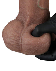 LoveToy - Dubbellaagse Siliconen Dildo XXL - Lengte 28 cm - Diameter 7.4 cm - Bruin-Erotiekvoordeel.nl