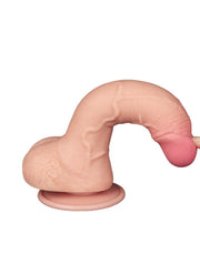 LoveToy - Sliding Skin Dildo - Dubbellaags Dildo - Lengte 19.5 cm - Diameter 3.5 cm - Lichte huidskleur-Erotiekvoordeel.nl
