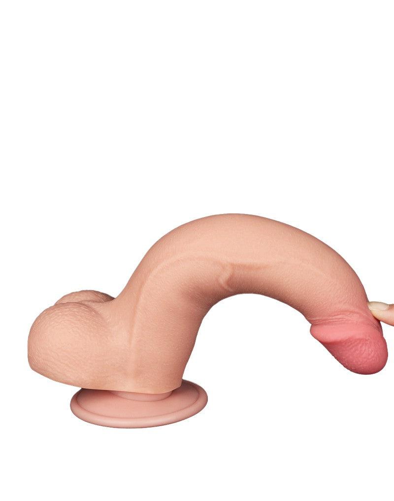 LoveToy - Sliding Skin Dildo - Lengte 20 cm - Diameter 3.8 cm - Lichte Huidskleur-Erotiekvoordeel.nl