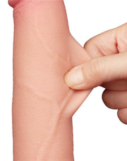 LoveToy - Sliding Skin Dildo - Lengte 20 cm - Diameter 3.8 cm - Lichte Huidskleur-Erotiekvoordeel.nl