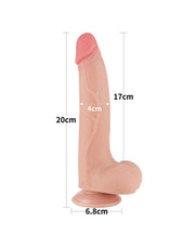 LoveToy - Sliding Skin Dildo - Lengte 20.8 cm - Diameter 4 cm - Lichte Huidskleur-Erotiekvoordeel.nl