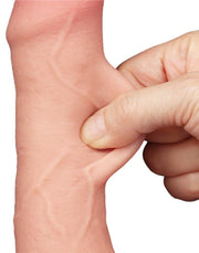 LoveToy - Sliding Skin Dildo - Dubbellaagse Dildo - Lengte 18.3 cm - Diameter 3.5 cm - Lichte Huidskleur-Erotiekvoordeel.nl