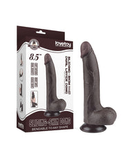 LoveToy - Dildo Met Sliding Skin Technologie - 20 cm x Ø 4 cm - Bruin-Erotiekvoordeel.nl