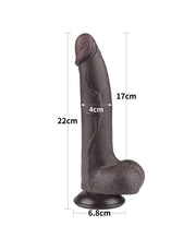 LoveToy - Dildo Met Sliding Skin Technologie - 20 cm x Ø 4 cm - Bruin-Erotiekvoordeel.nl