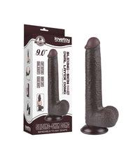 LoveToy - Dildo Met Sliding Skin Technologie - 22 cm x Ø 3,7 cm - Bruin-Erotiekvoordeel.nl