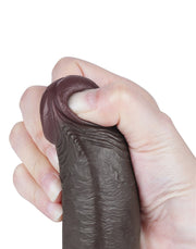 LoveToy - Dildo Met Sliding Skin Technologie - 22 cm x Ø 3,7 cm - Bruin-Erotiekvoordeel.nl
