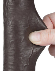 LoveToy - Dildo Met Sliding Skin Technologie - 22 cm x Ø 3,7 cm - Bruin-Erotiekvoordeel.nl