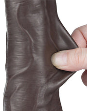 LoveToy - Dildo Met Sliding Skin Technologie - 22 cm x Ø 4,3 cm - Bruin-Erotiekvoordeel.nl