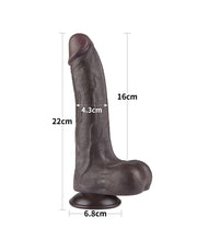 LoveToy - Dildo Met Sliding Skin Technologie - 22 cm x Ø 4,3 cm - Bruin-Erotiekvoordeel.nl