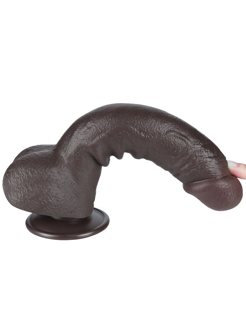 LoveToy - Dildo Z Technologią Sliding Skin - 24 Cm X Ø 4,3 Cm - Bruin-Erotiekvoordeel.nl
