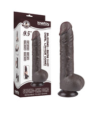 LoveToy - Dildo Met Sliding Skin Technologie - 24 cm x Ø 4,3 cm - Bruin-Erotiekvoordeel.nl