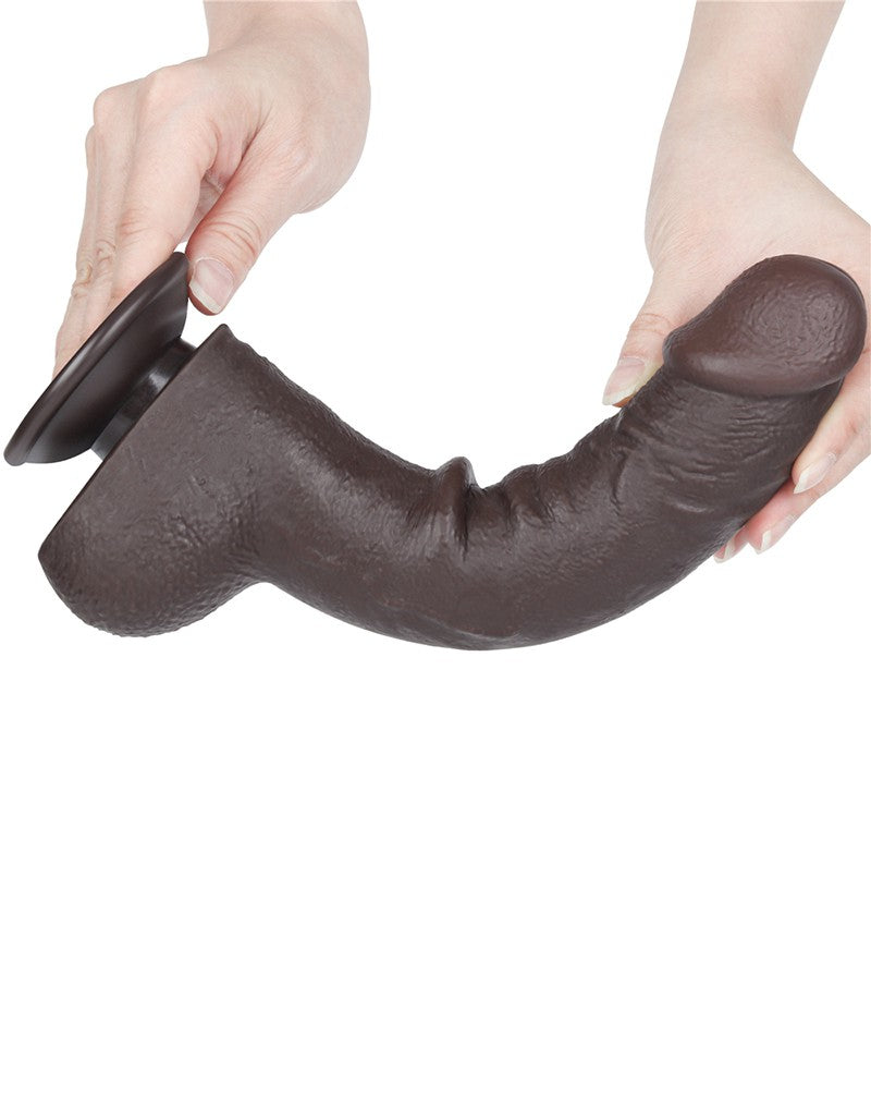 LoveToy - Dildo Met Sliding Skin Technologie - 24 cm x Ø 4,3 cm - Bruin-Erotiekvoordeel.nl