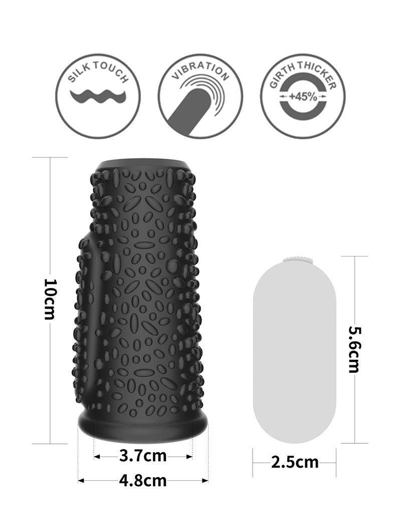 LoveToy - Drip Knights Ring - Manicotto vibrante per pene - Ø 3,7 cm - Nero-Erotiekvoordeel.nl