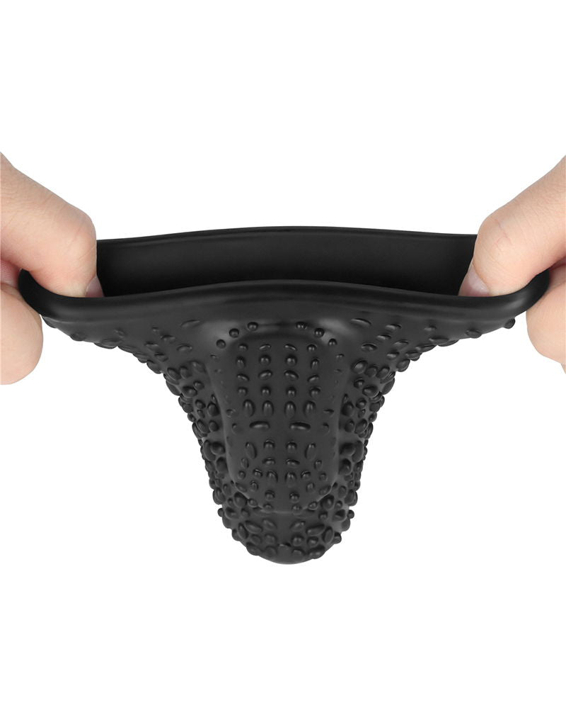 LoveToy - Drip Knights Ring - Guaina vibrante per pene - Ø 3,7 cm - Nero-Erotiekvoordeel.nl