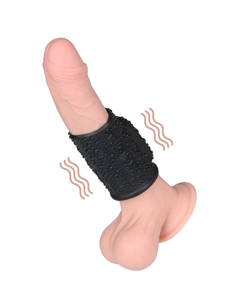 LoveToy - Drip Knights Ring - Guaina vibrante per pene - Ø 3,7 cm - Nero-Erotiekvoordeel.nl