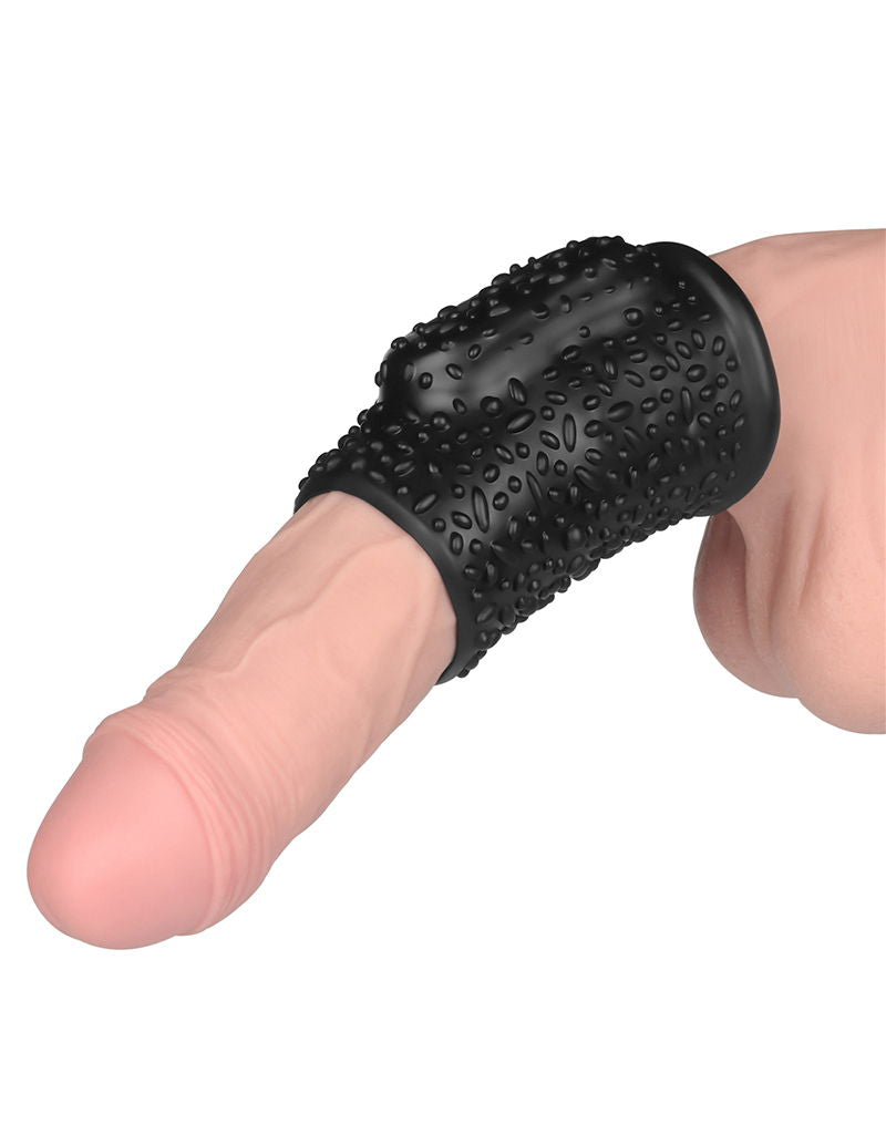 LoveToy - Drip Knights Ring - Guaina vibrante per pene - Ø 3,7 cm - Nero-Erotiekvoordeel.nl