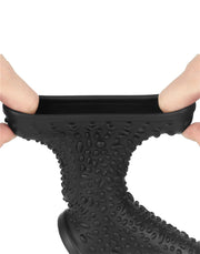 LoveToy - Drip Knights Ring - Vibrating Penis and Scrotum Sleeve - Ø 2.8 cm - Black-Erotiekvoordeel.nl